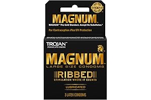 TROJAN MAGNUM Ribbed Large Size Condoms