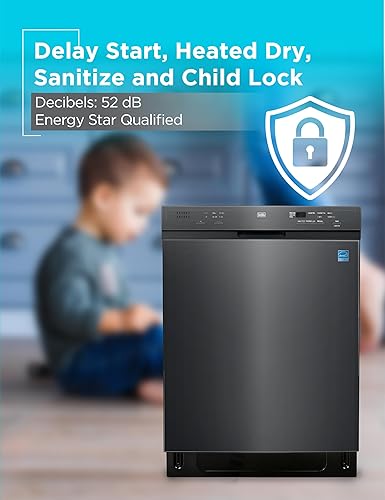 Miniatura 7 de BLACK+DECKER Lavavajillas integrado de 24 pulgadas, capacidad de ajuste de 12 lugares con bañera de acero inoxidable, lavadora con 6 programas de