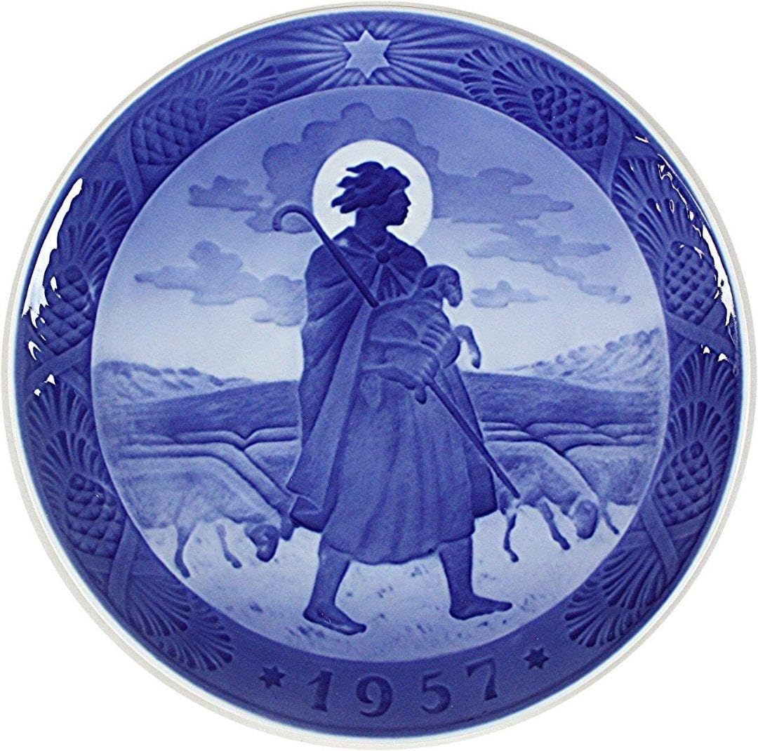 1957年 ロイヤルコペンハーゲン イヤープレート 「羊と羊飼い」 北欧