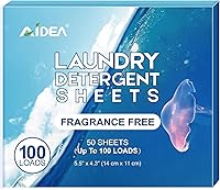 Vista 8 de AIDEA Hojas de detergente para ropa, sin perfume (160 cargas), 80 hojas, jabón de lavandería, detergente para lavadora, hoja de detergente libre