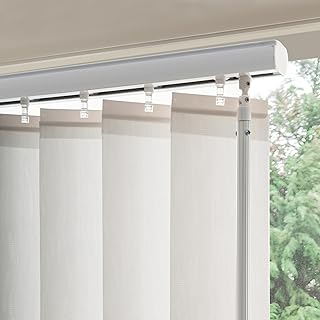 Cordless No Drill No Tools Vertical Blinds for Sliding Doors, Room Divid...