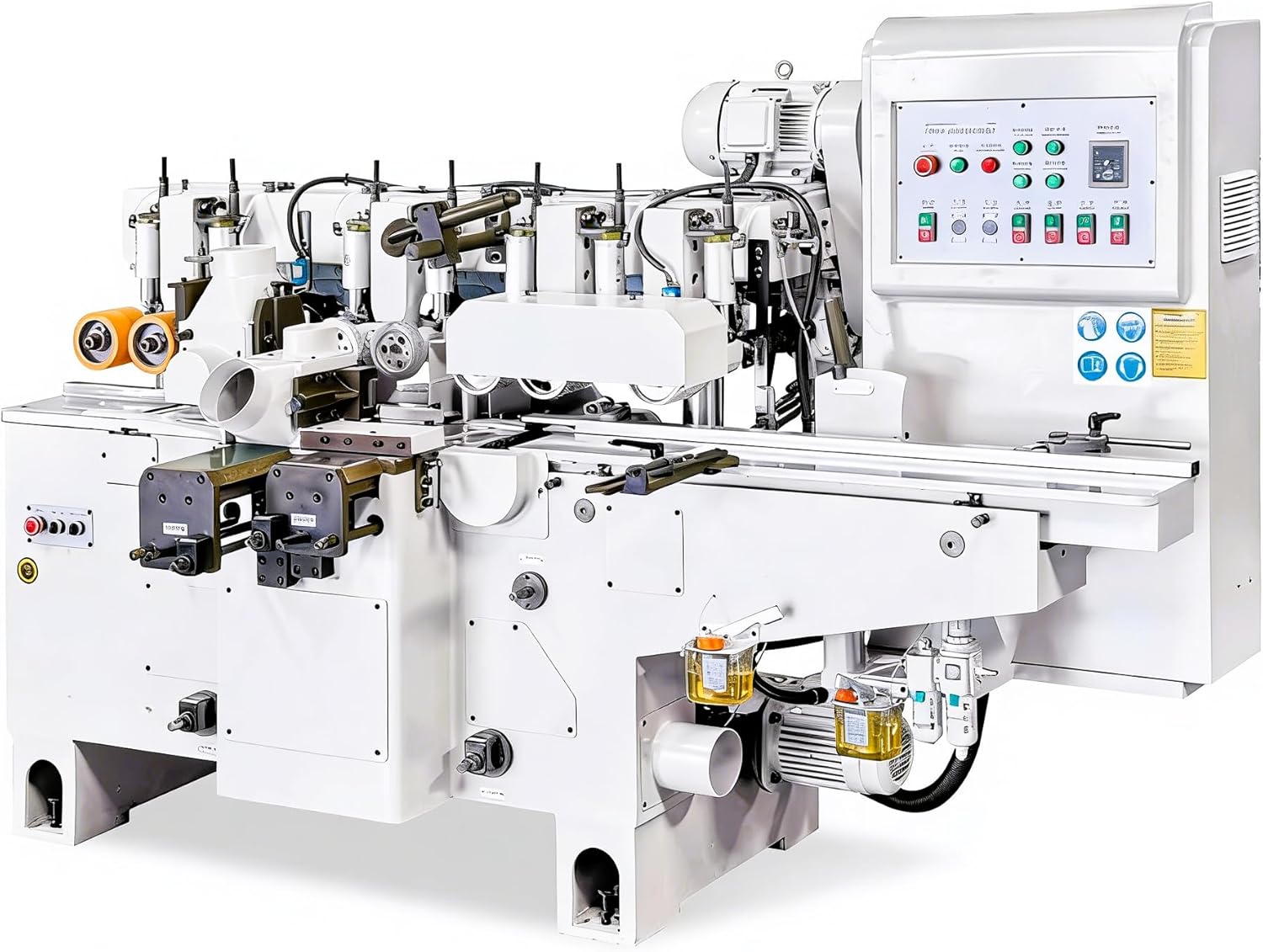 Automatic Four Sided Planer Moulder for Woodworking, Industrial 4 Side Wood Planer Machine, High Precision Multi Head Wood Moulding Machine for Furniture Timber Processing