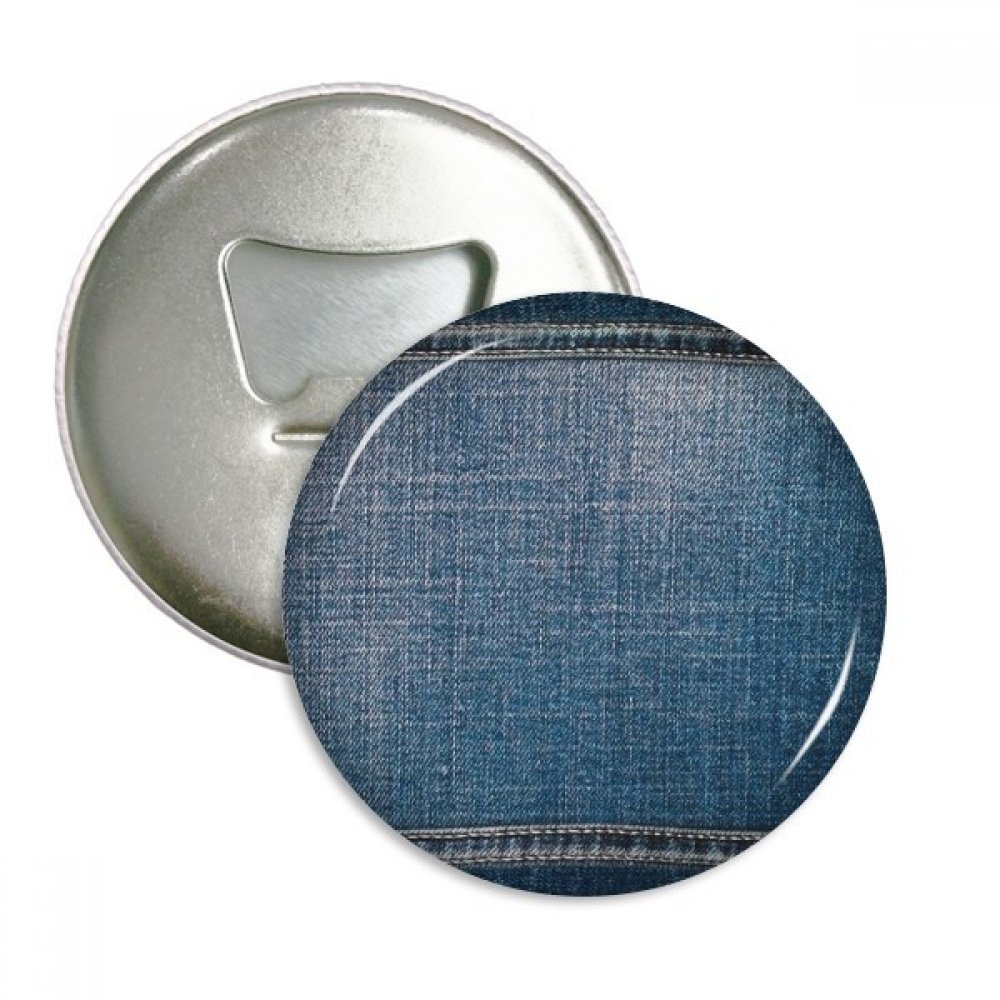 Cadeau décapsuleur aimant de réfrigérateur denim jean badge rond lot de 3