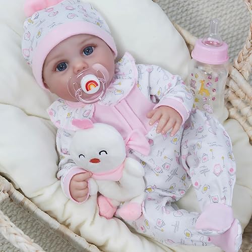 Muñeca Reborn Baby – Niña recién nacida realista de 16 pulgadas, muñeca de silicona realista con cuerpo suave y pesado, caja de regalo para niños