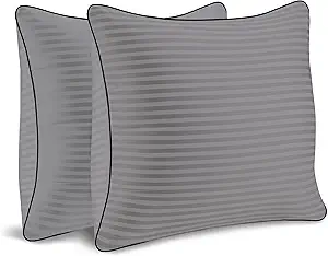 Pillows Insert 20x20 Set of 2 Soft and Supportive Decorative Throw Pillow for Couch and Bed,Indoor Square Pillow Stuffing for Living Room with Premium Original Down Alternative Filling,Grey