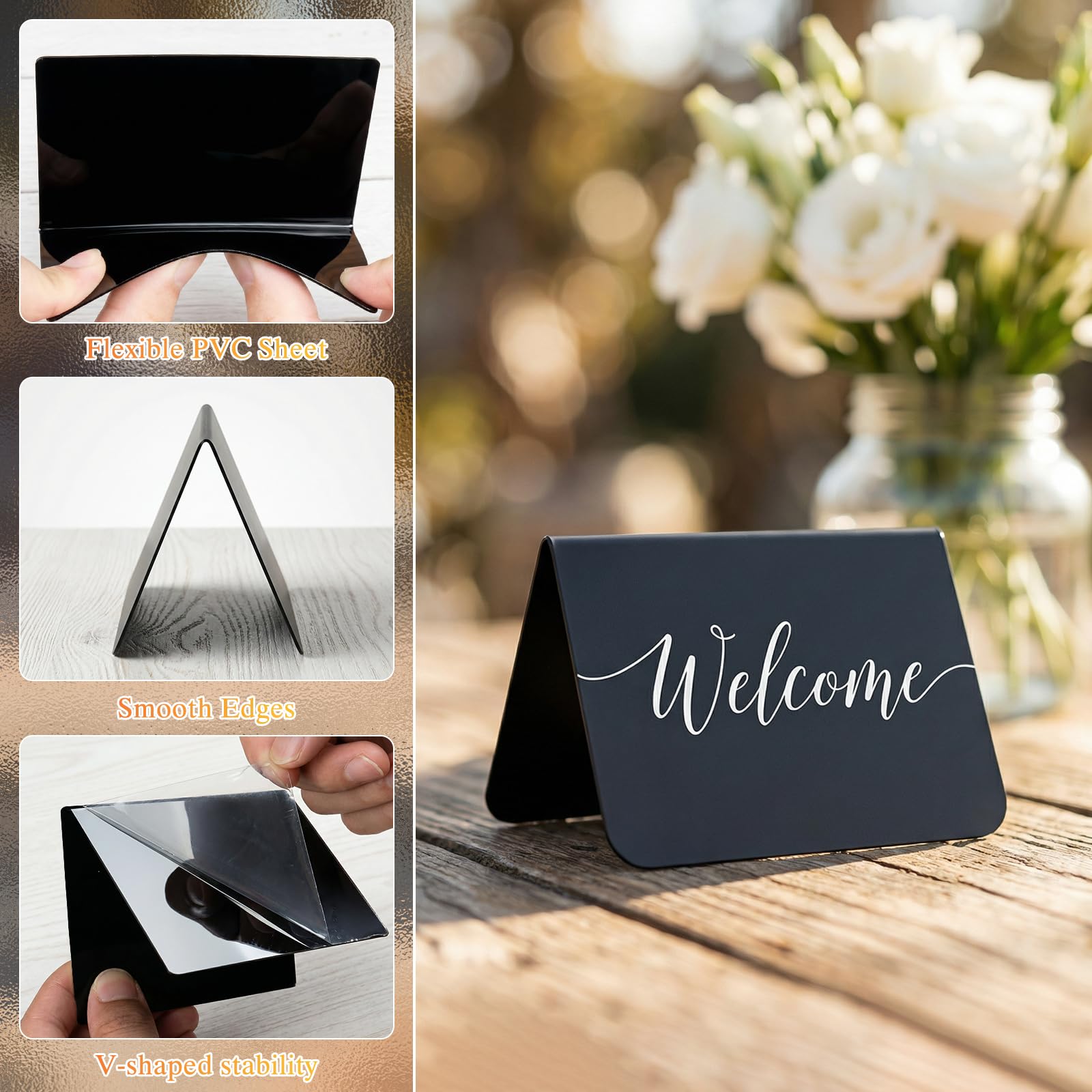 Woobroo 25 Pcs Mini Chalkboard Signs - V-Shaped Table Reservation Signs for Party, Caf, Restaurant (Black) - Image 3