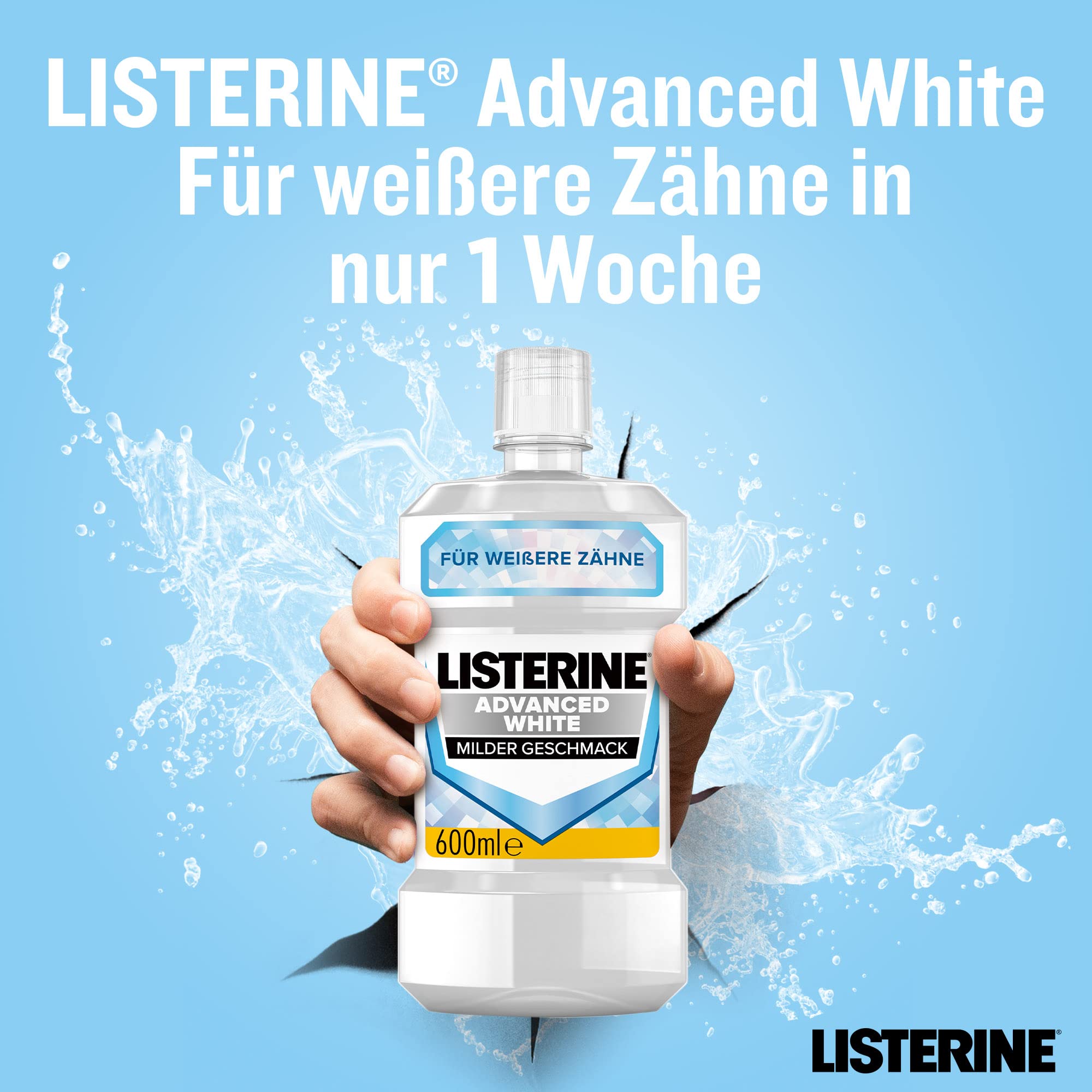 Listerine Advanced White łagodny smak 6 x 500 ml