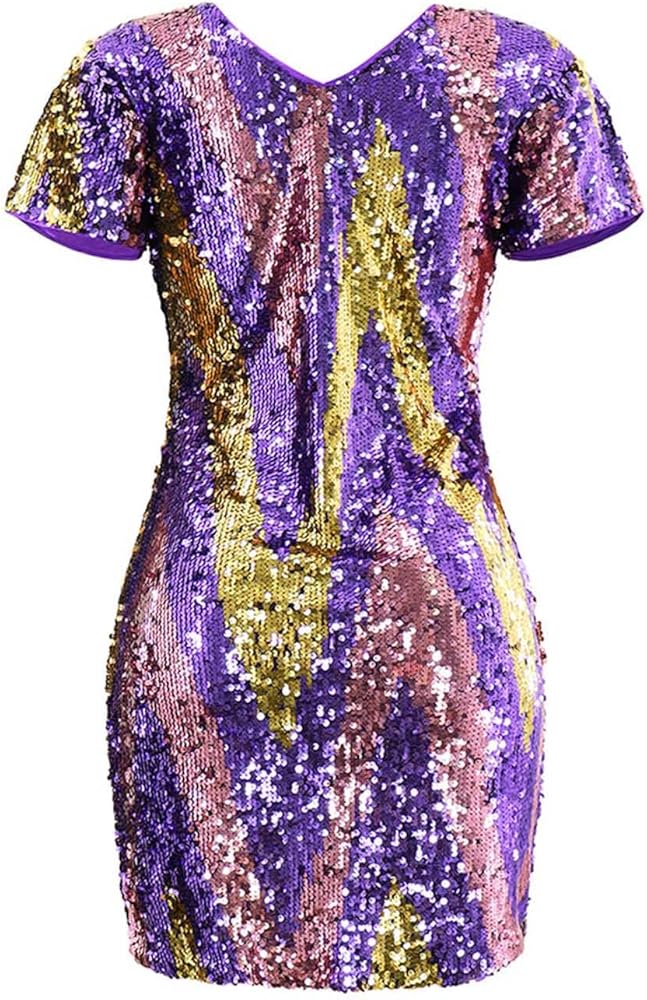 Amazon.com: Mardi Gras Sequin Party Dress for Women Short Sleeve V Neck Mini Sundresses Sparkly Evening Cocktail Dress Clubwear, Multicolor Small : Clothing, Shoes & Jewelry Amazon.com: Mardi Gras Sequin Party Dress for Women Short Sleeve V Neck Mini Sundresses Sparkly Evening Cocktail Dress Clubwear, Multicolor Small : Clothing, Shoes & Jewelry