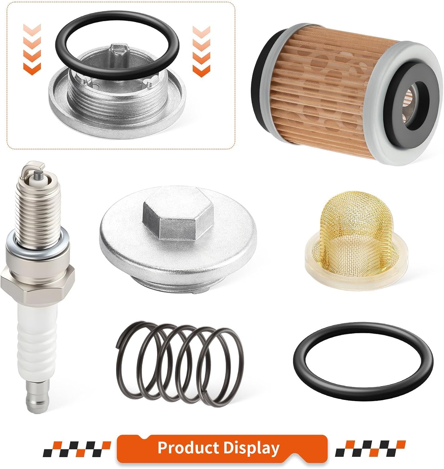 For Yamaha XT225 TTR225 TTR230 TT225 TW200 1992-2024 Oil Filter + Oil Drain Plug Cap w/States kit & Spark Plug 5H0-13440-09-00