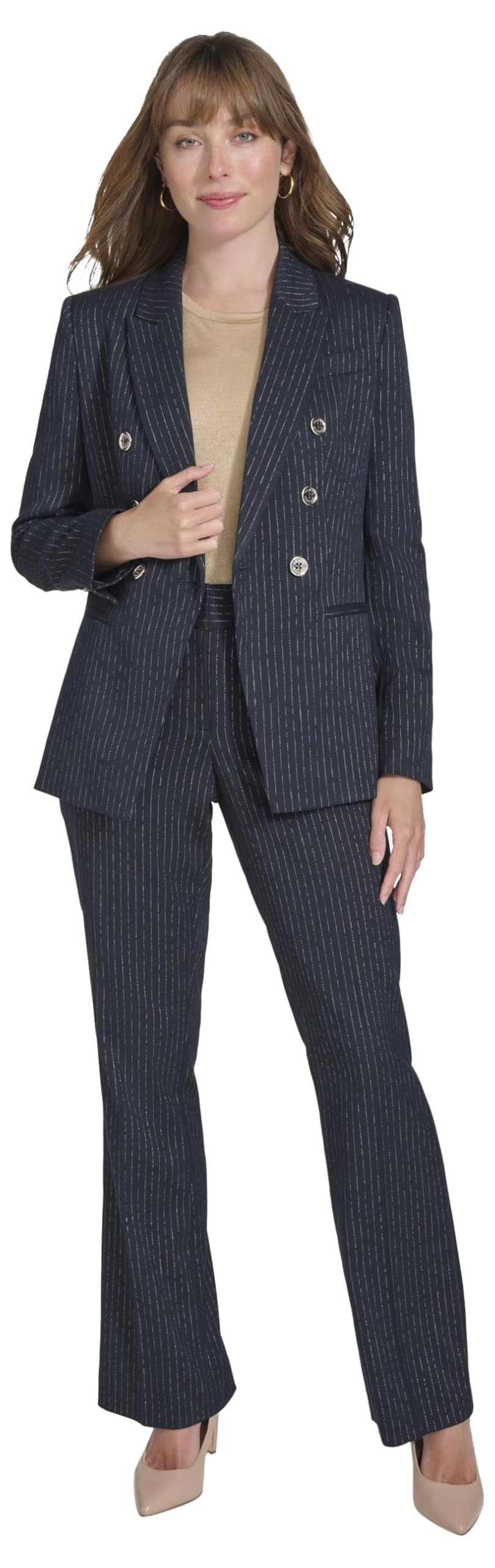 Tommy Hilfiger Womens Double Breasted Blazer Jacket
