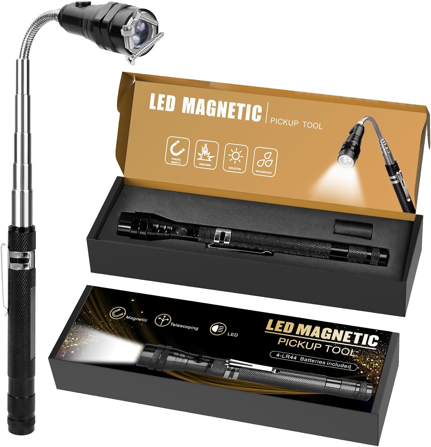 Magnetic Flashlight Fathers Day Dad Gifts for Men: Extendable Magnet Pickup Tool Gifts for Dad Telescoping Cool Gadget Christmas for Him, Husband, Handyman