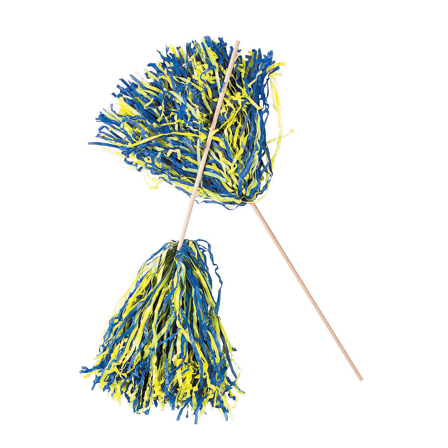 Fun Express - 2tone Spirit PoM-NVY/gld - Toys - Active Play - Pom - Poms - 24 Pieces