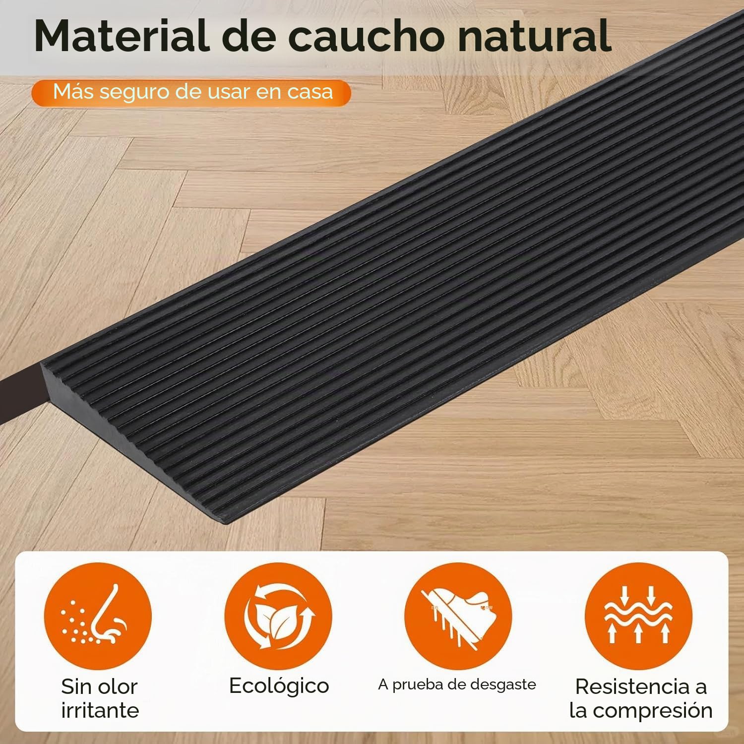Rampa de umbral de 2,5 cm de inclinación de Goma Antideslizante para Puertas, calzadas, baños, pedestales elevados para sillas de Ruedas, Scooters, andadores y sillas de Ruedas (2,5cm elevar)