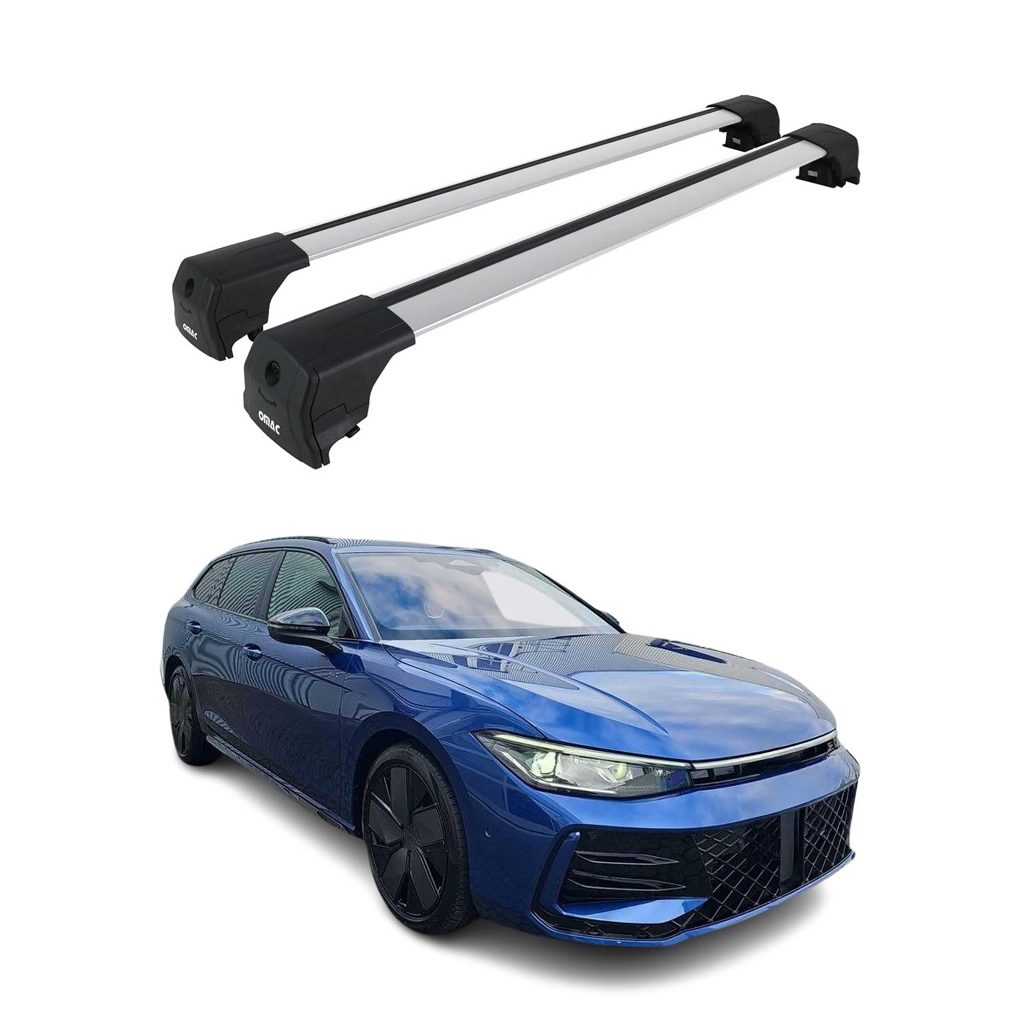 OMAC Barre Portatutto Trasversali in Alluminio per VW Passat B9 Variant 2024-2026 – City Crash – ISO/PAS 11154