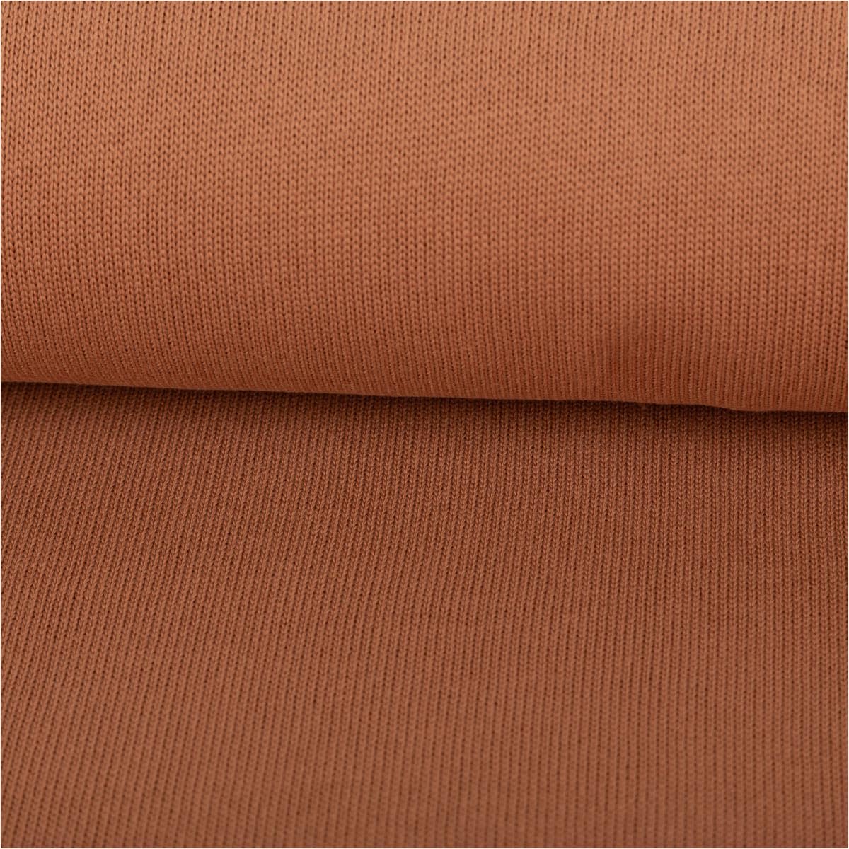 Knitted Fabric Made of 100% Cotton in Camel Brown, 135 cm Width, Sold by the Metre, Ideal for Sewing and DIY (135 cm Width)
