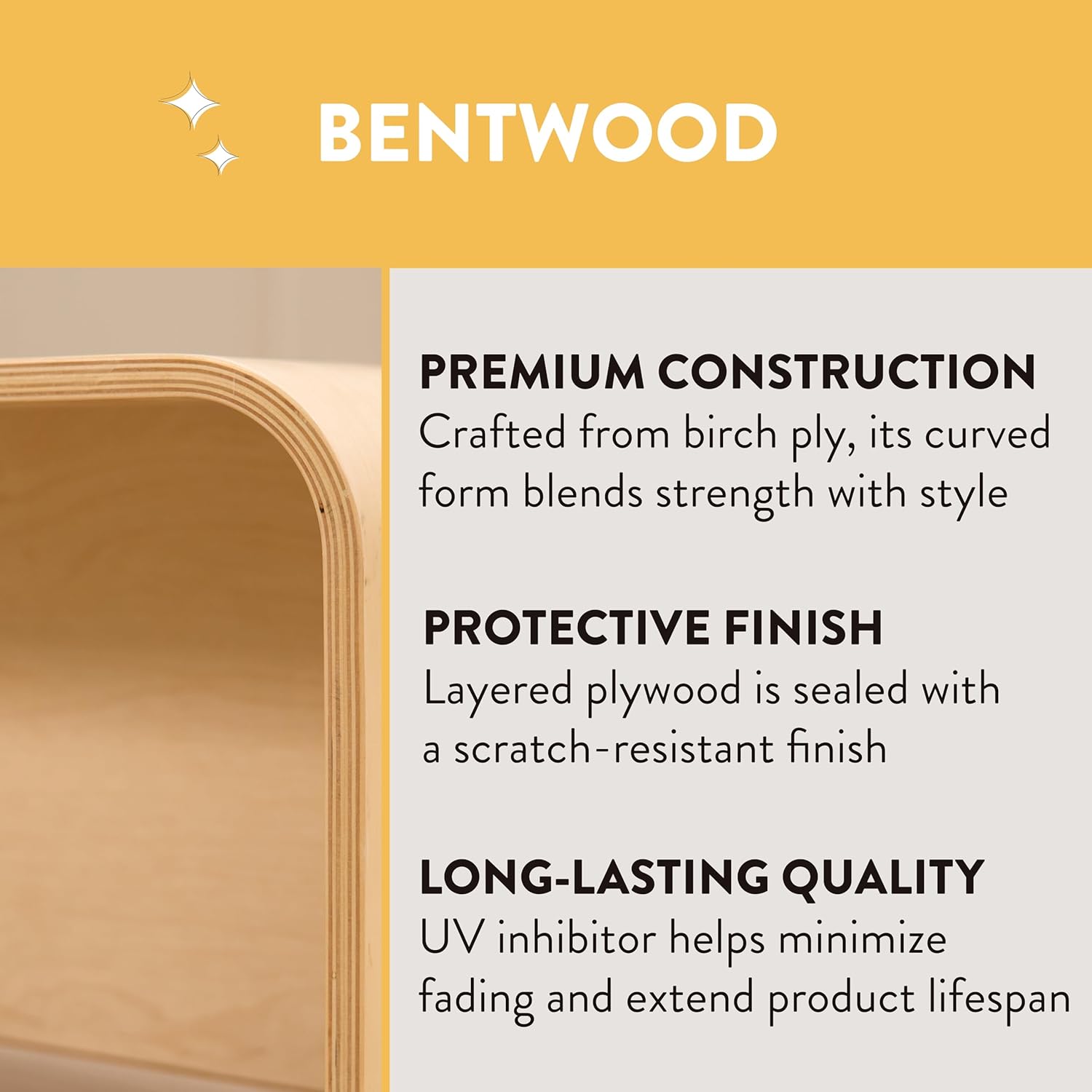 Bentwood Kids Table and Chairs Set, Kids Furniture, Natural, 5-Piece