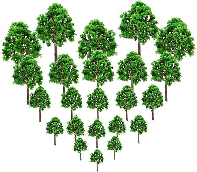 23Pcs Model Trees Scenery Model Plastic Artificial Layout Rainforest Diorama, Building Model Trees, Fake Trees for Projects Model Train Railways Architecture Landscape