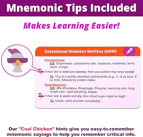 Miniatura 3 de Tarjetas flash de maternidad, sin pelusas, solo información esencial para la escuela de enfermería, NCLEX ATI HESI Review 2025-2026 Tarjetas flash