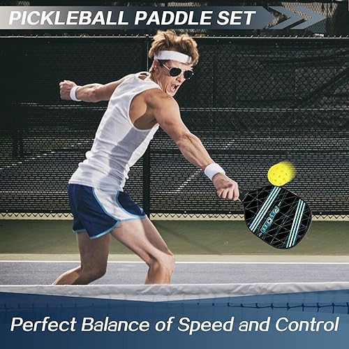 Miniatura 7 de RayChee Pickleball Paddles, Light Pickleball Paddles Set of 4, Pickleball Set w 4 Outdoor Pickleball Balls, 4 Cooling Towels & Pickleball Bag,
