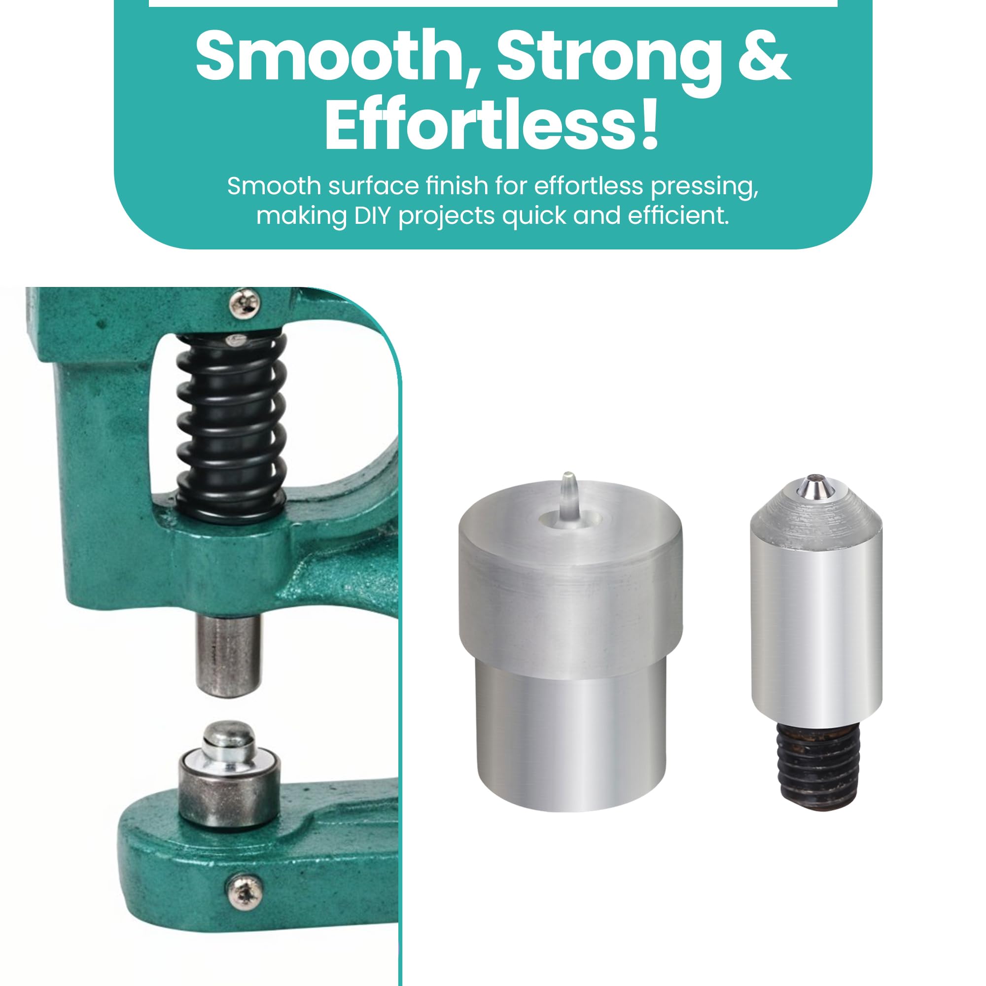 Trimming Shop Occhielli Fissaggio Fustelle Set con Universale Verde Pressione a Mano Macchina per Fai da Te Scarpe, Borse, Borsette, Lavoretti Creazioni, Abbigliamento Decorazione (3mm)