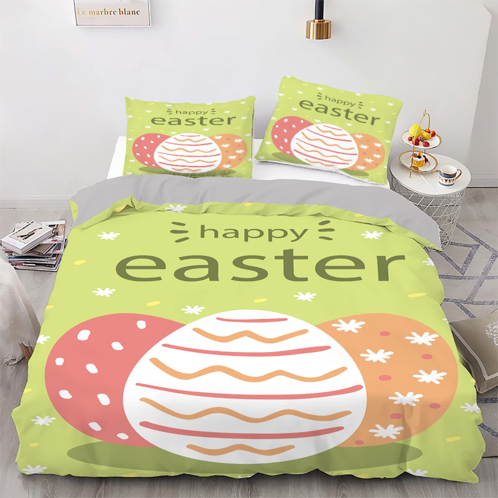 Housse de couette 220x240 parure de lit jaune pour lit 2 personnes adulte avec taies 65x65