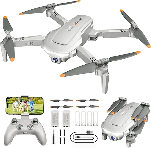 Miniatura 1 de SOTAONE Dron S450 con cámara para adultos, 1080P HD FPV Drones para niños con una tecla de despeguetierra, retención de altitud, mini dron plegable