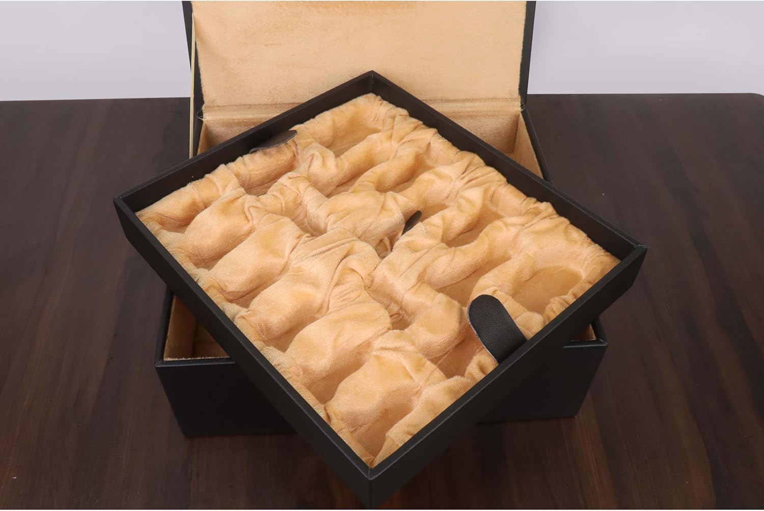 Royal Chess Mall - Leatherette Coffer Storage Box for Chess Pieces Size 4.2" to 4.6" Chessmen-with Tray…