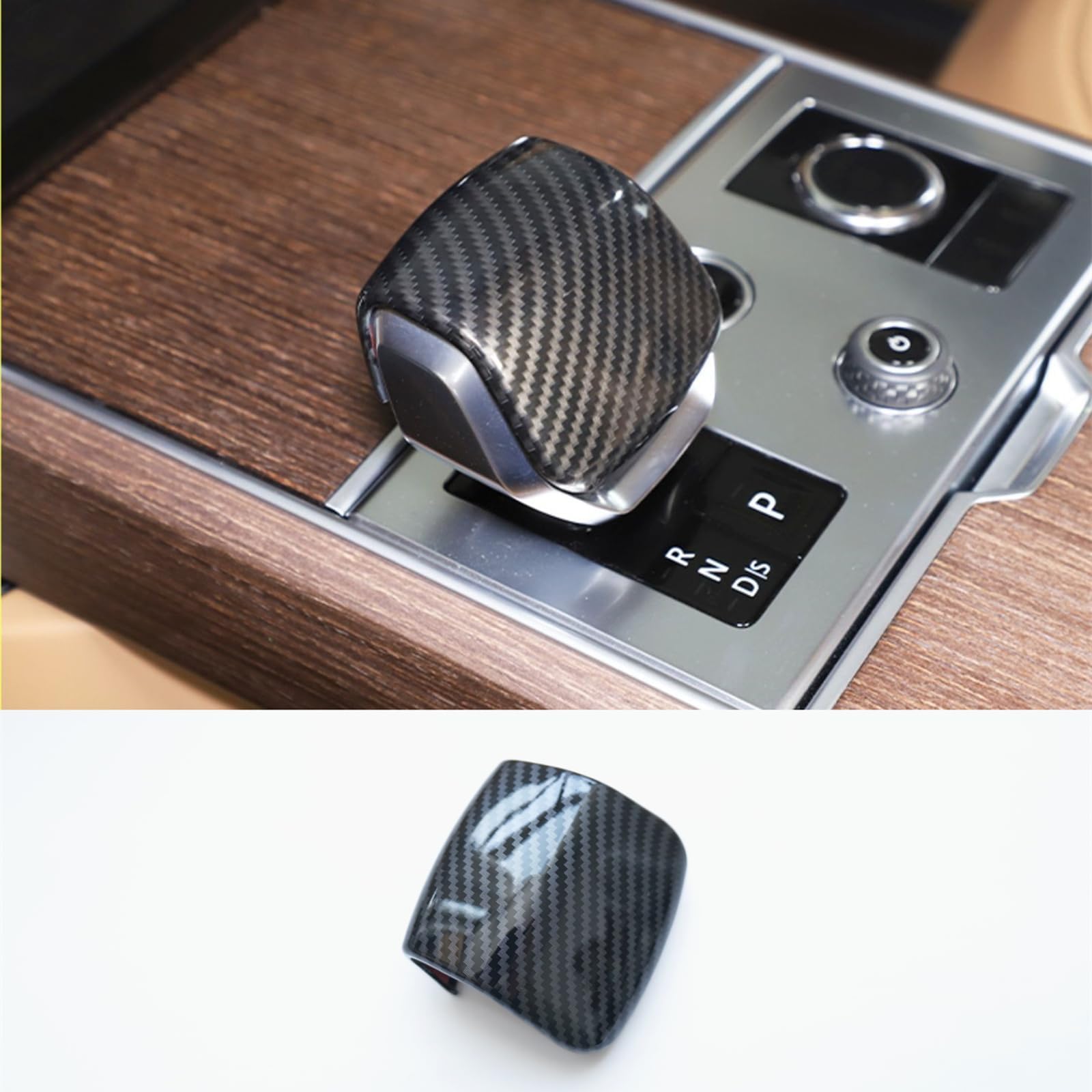ZiWen New Interior Trim Center Gear Shift Knob Cover Accessories for Land Rover Discovery Range Rover Sport Velar 2022 2023 2024 2025 2026 (Carbon Fiber Print)