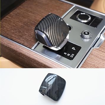 ZiWen New Interior Trim Center Gear Shift Knob Cover Accessories for Land Rover Discovery Range Rover Sport Velar 2022 2023 2024 2025 2026 Carbon Fiber Print