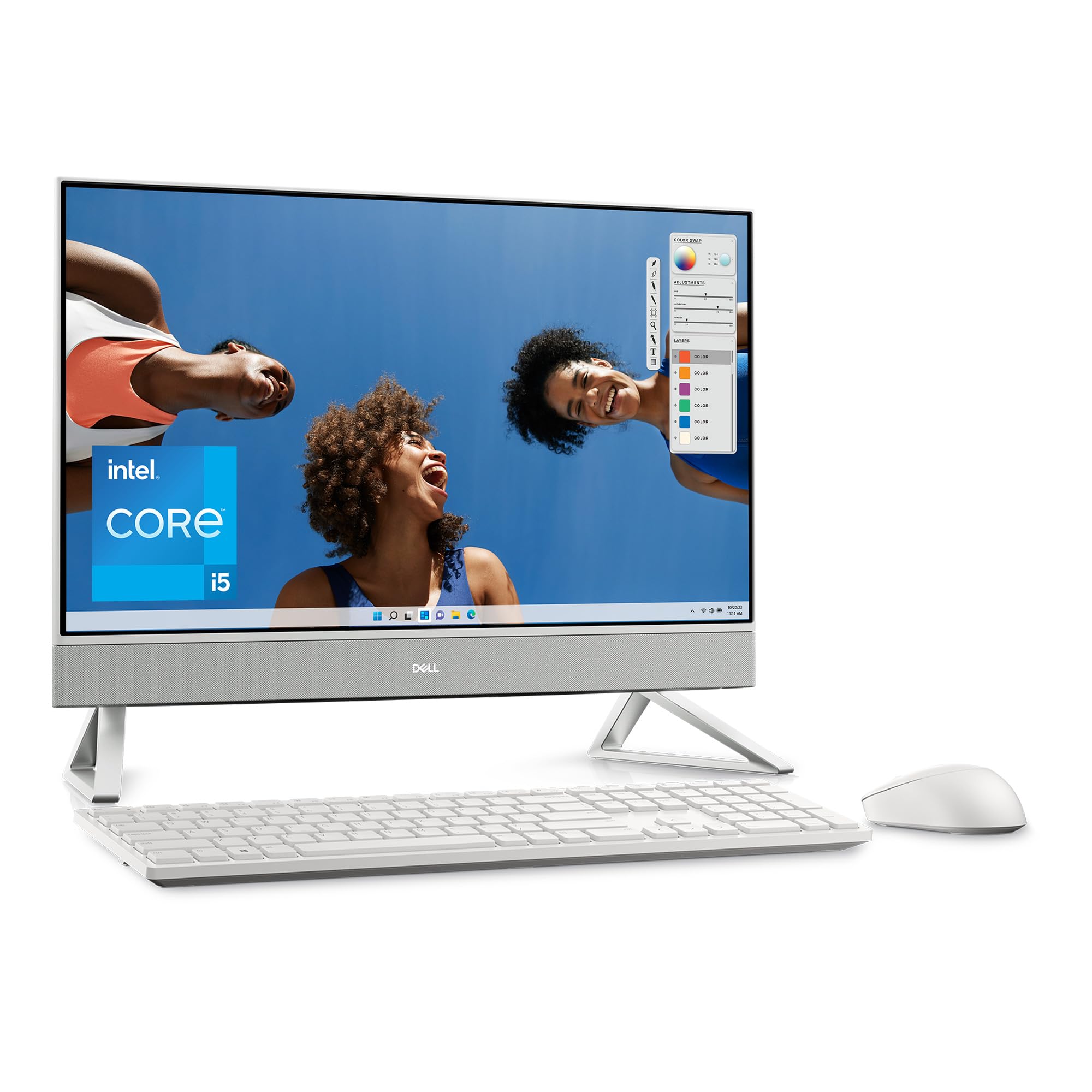 Dell Inspiron 5430 All in One - 23.8 Inch FHD (1920 x 1080) Display, Intel Core i5-1334U, 8 GB RAM, 512 GB SSD, Intel Iris Xe Graphics, Windows 11 Home, German QWERTZ Keyboard White