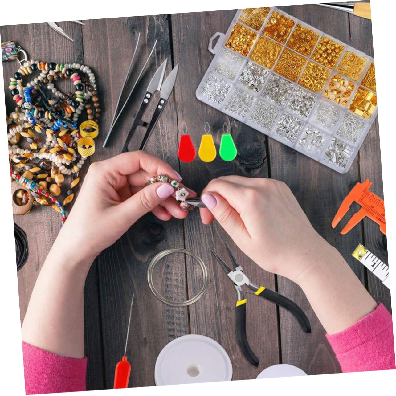 EXCEART 27 Piezas Kit de Accesorios de Joyería DIY para Abalorios