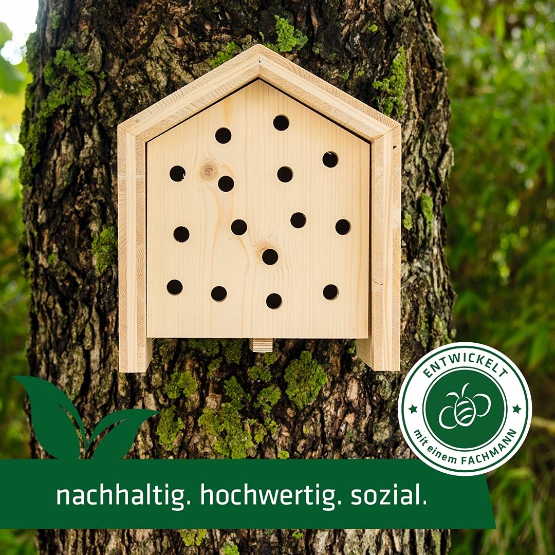 GARDIGO® Casetta per Coccinelle | Nido per Coccinelle | Casetta per Insetti In Legno | Casetta delle Coccinelle in Legno Massiccio | Nido per Insetti | Rifugio per Insetti | Made in Germany