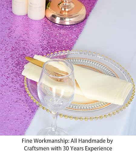 Vista 198 de Camino de mesa de lentejuelas doradas, 12 x 72 pulgadas, paquete de 15 caminos de mesa de boda con purpurina, camino de mesa dorado brillante