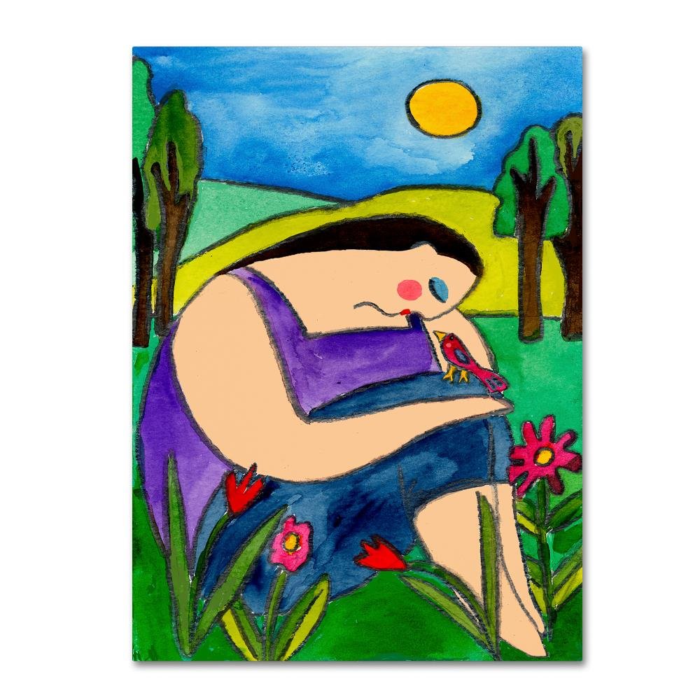 Trademark Fine ArtBig Diva Birdy Told Me by Wyanne, 18x24-Inch Canvas Wall Art