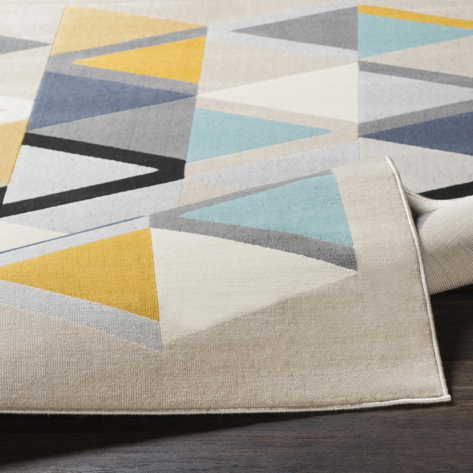 Livabliss Marietta Wohnzimmer Boho, großer Schlafzimmer 120x170 cm - Esszimmer mit geometrischem Muster, Skandinavischer Wohnzimmer Modern in Beige, Gelb, Blau