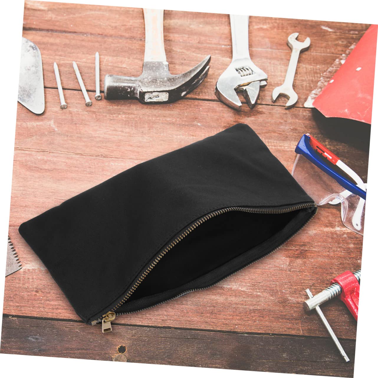 Bolsa de Herramientas Pequeña Cremallera, Lona Resistente, 4 Piezas | Oxford Cloth, Ligera y Fácil de Transportar, Plegable para Guardado, Formato Compacto para Organización