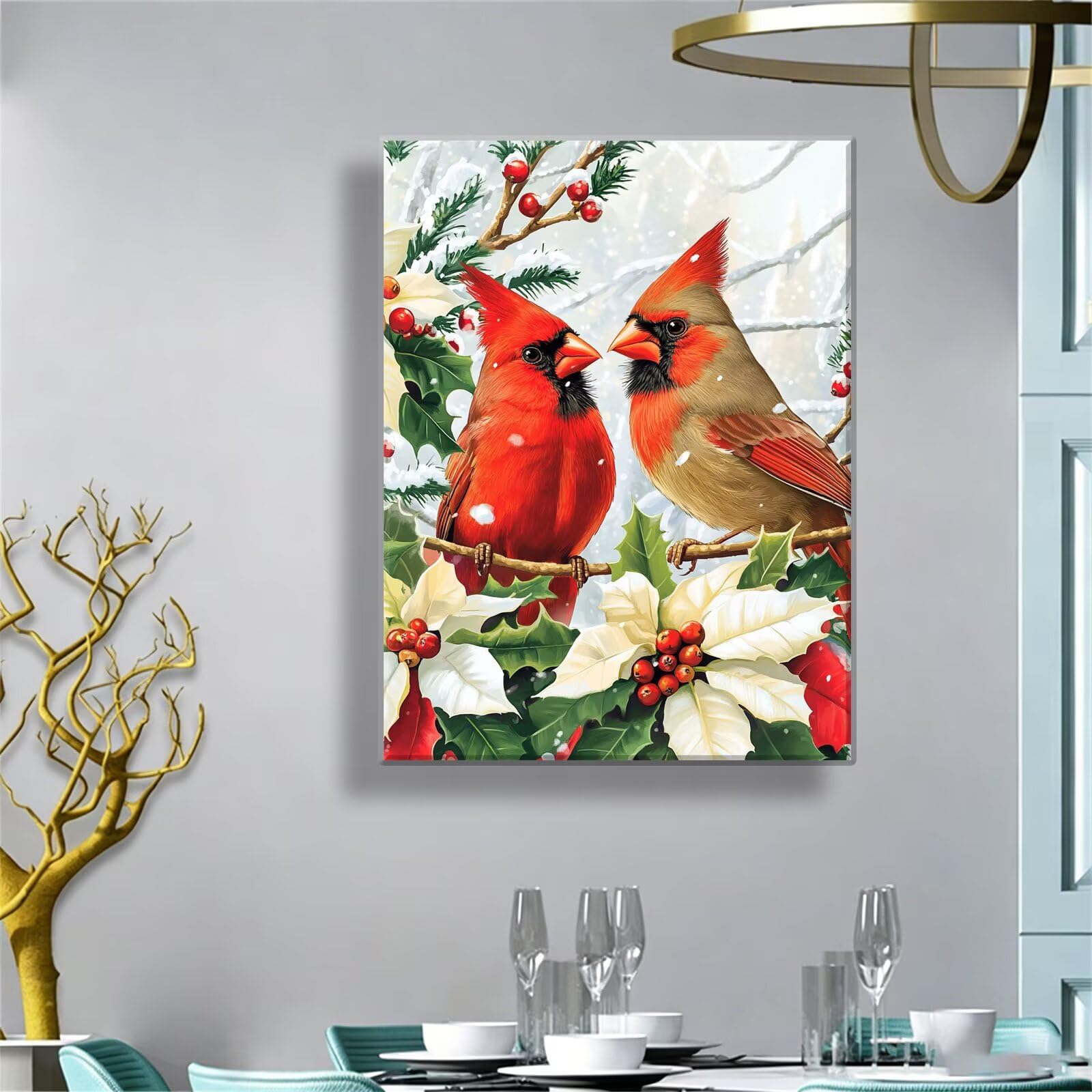 Dipingere con i Numeri Adulti fiore uccello, Quadri da Dipingere Numerati Fai Da Te per Principianti e Adultis, Olio La Pittura di Numeri Kit, Hobby Creativi Adulti, Decorazioni Casa 90x120cm Q3S-622