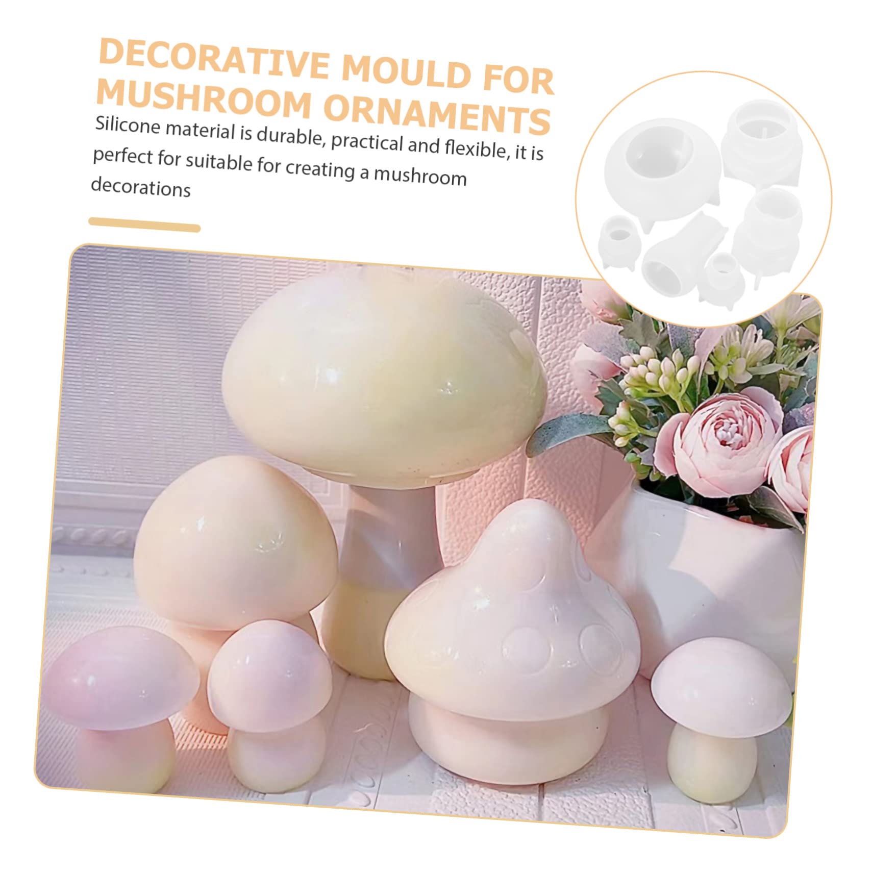 VILLCASE 12pièces Moule Silicone pour De Forme De Champignon pour Créations Époxy Et Décorations Artisanales Moules Réutilisables Et Faciles à Démouler