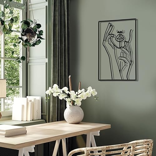 Miniatura 2 de Cindeer 3 Pieces Metal Wall Art Decor 18 Inch Minimalist Modern Abstract Line Home Decor Woman's Body Shape Single Line Wall Art for Kitchen Bedroom