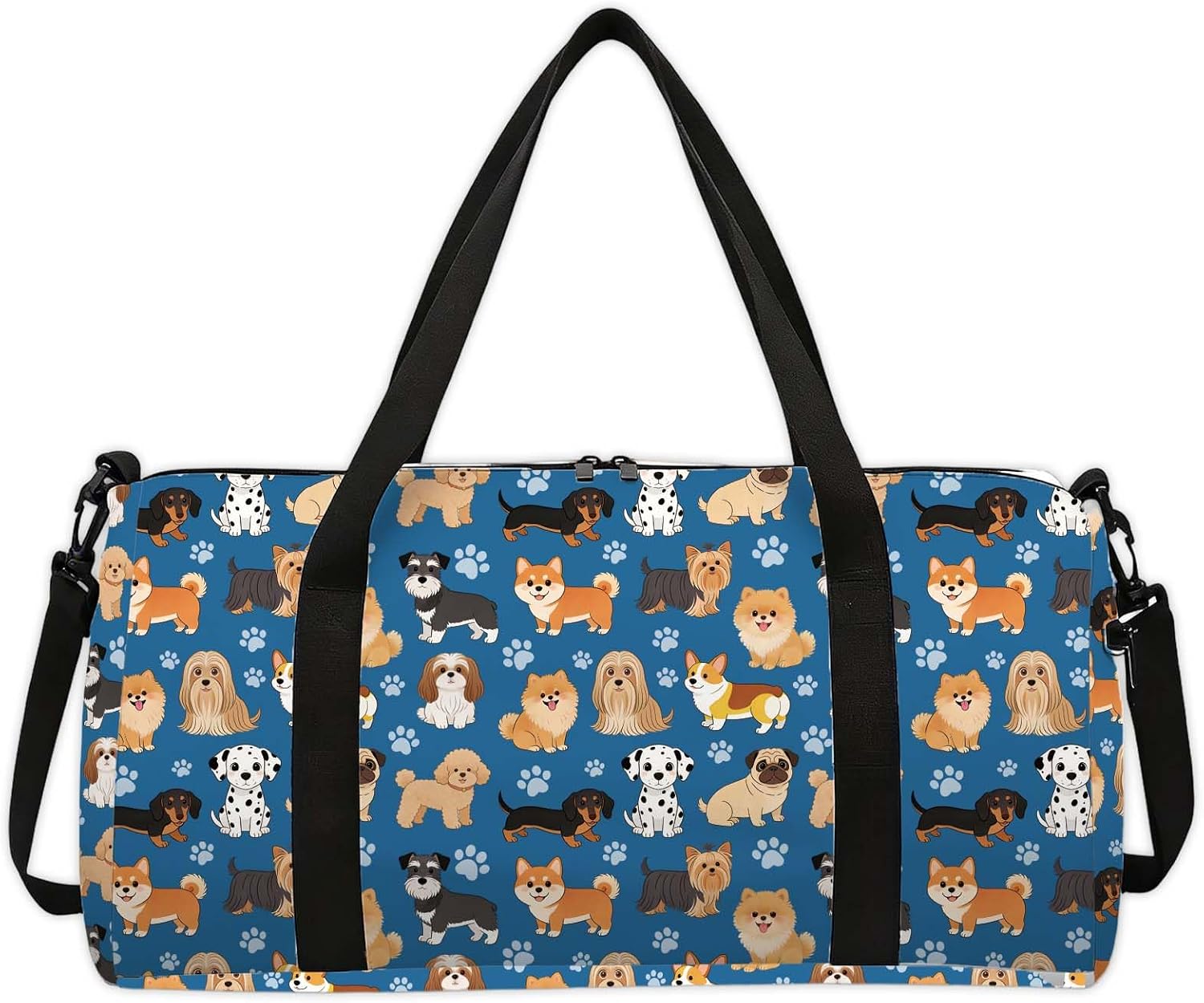 Cute Puppy Sports Gym Bag Animal Pattern Printed Duffel Bags Foldable Gym Bag For Men Women Travel Workout Fitness, 17.7x7.87x9.44inches