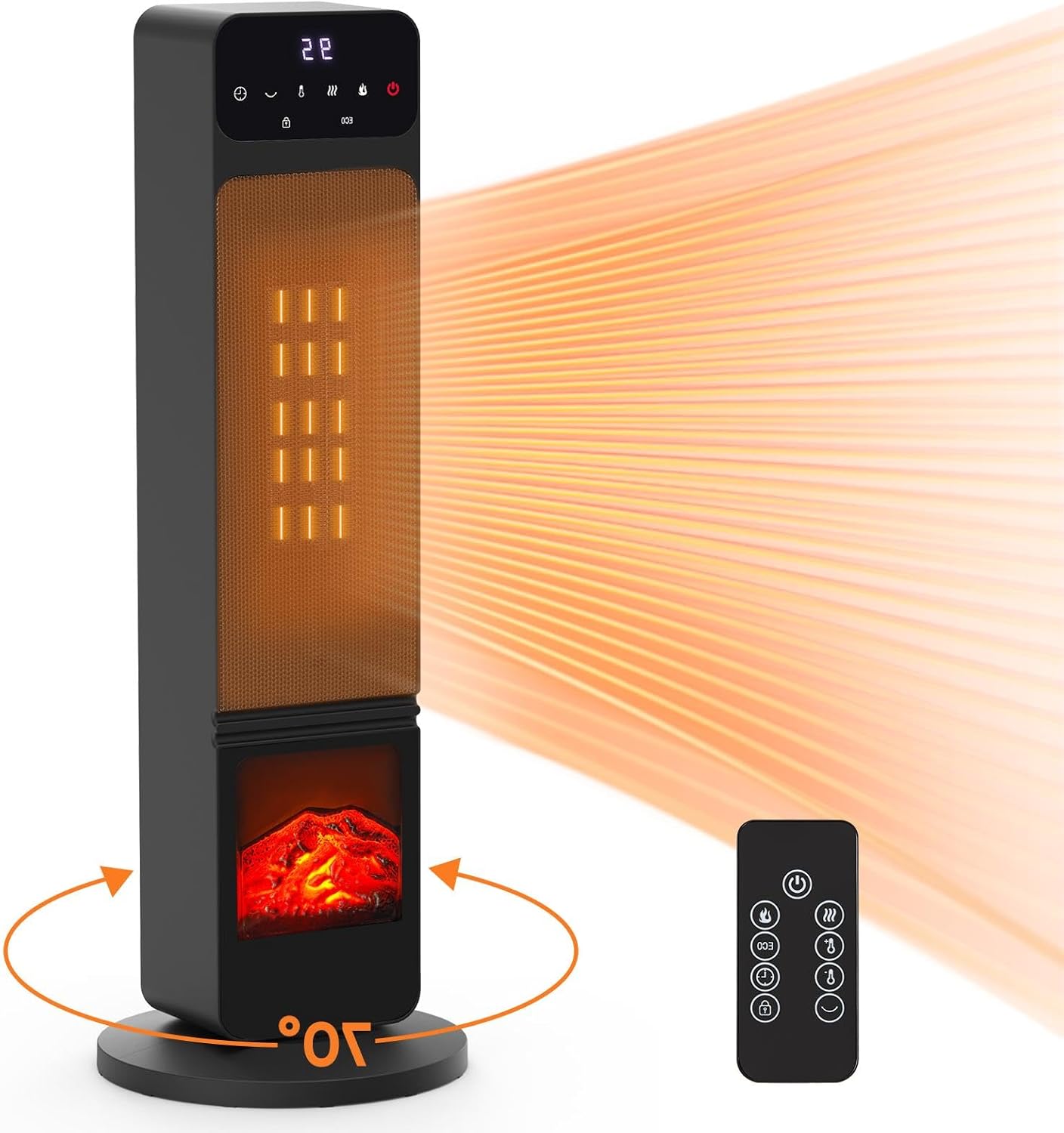 Space Heater, 1500W Portable Electric Tower Heater