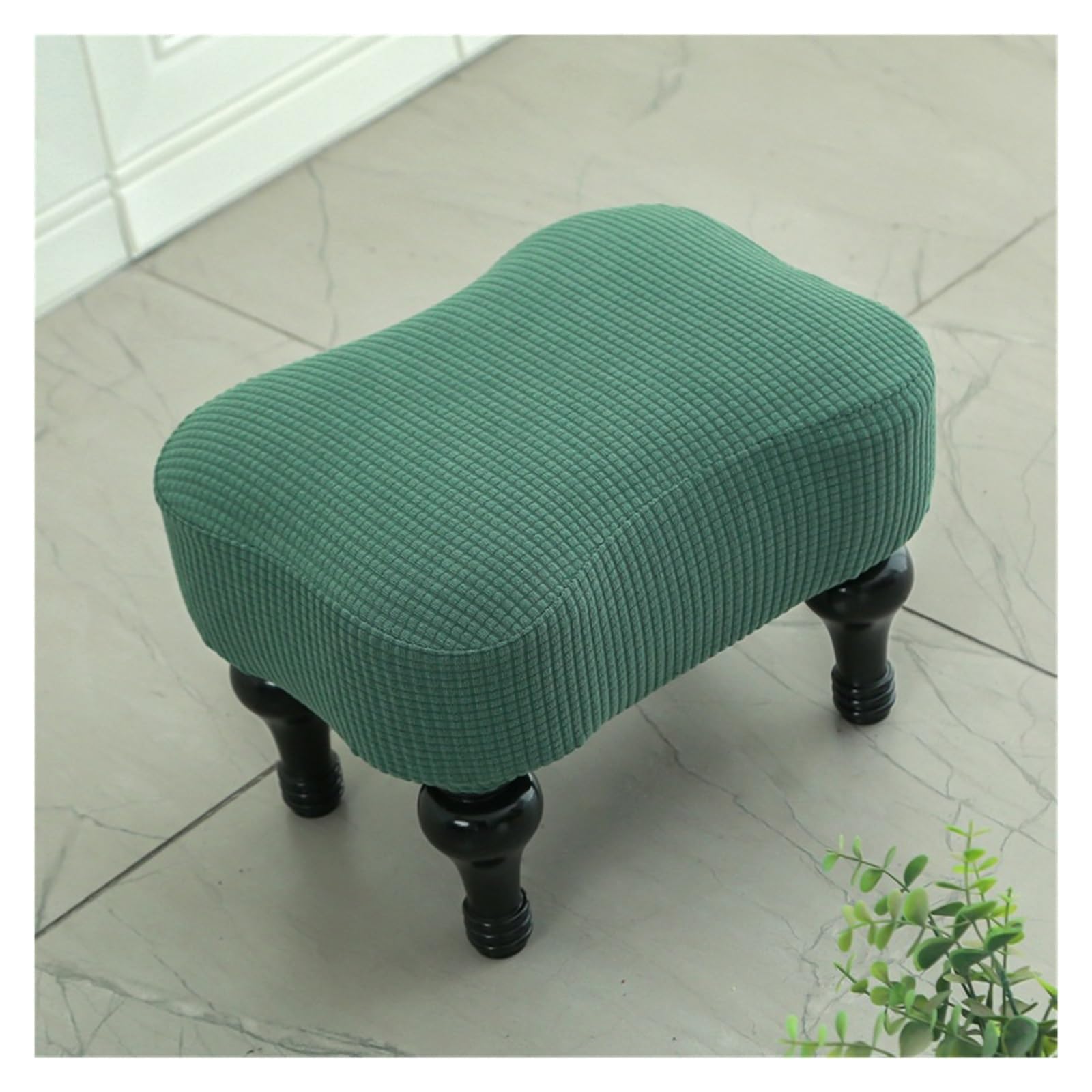 Zzdzw Matcha Green Stool Covers Rectangle, Stretch Rectangle Small Stool Covers Jacquard Vanity Stool Cover Washable Counter Stool Covers Saddle Seat Cover With Elastic Band For Wooden Metal Bench ( Color :