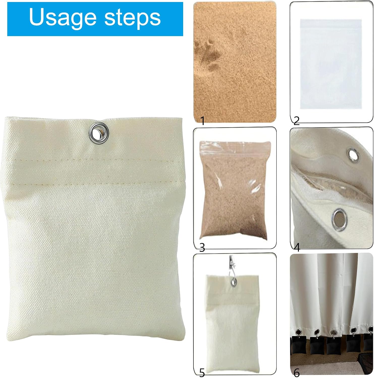 12pcs Strong Canvas Curtain Sandbags Auto Adhesive Design with Metal Clip for Securing Outdoor Fabric in Storms Curtain Sandbags with Metal Clip