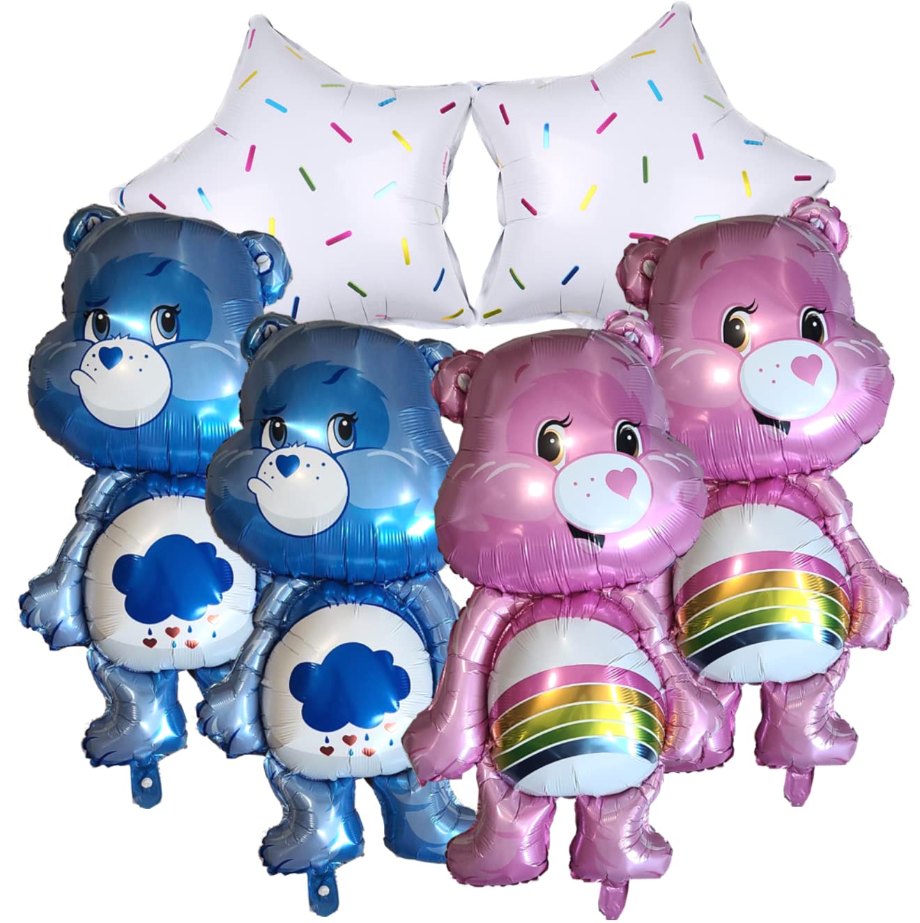 6PC FOIL BALLOONS PARTY SUPPLIES FAVOR DECORATIONS THEME IDEA FUN CELEBRATION HAPPY BIRTHDAY FAVOR GIFT CENTERPIECE BEARS CAREBEARS