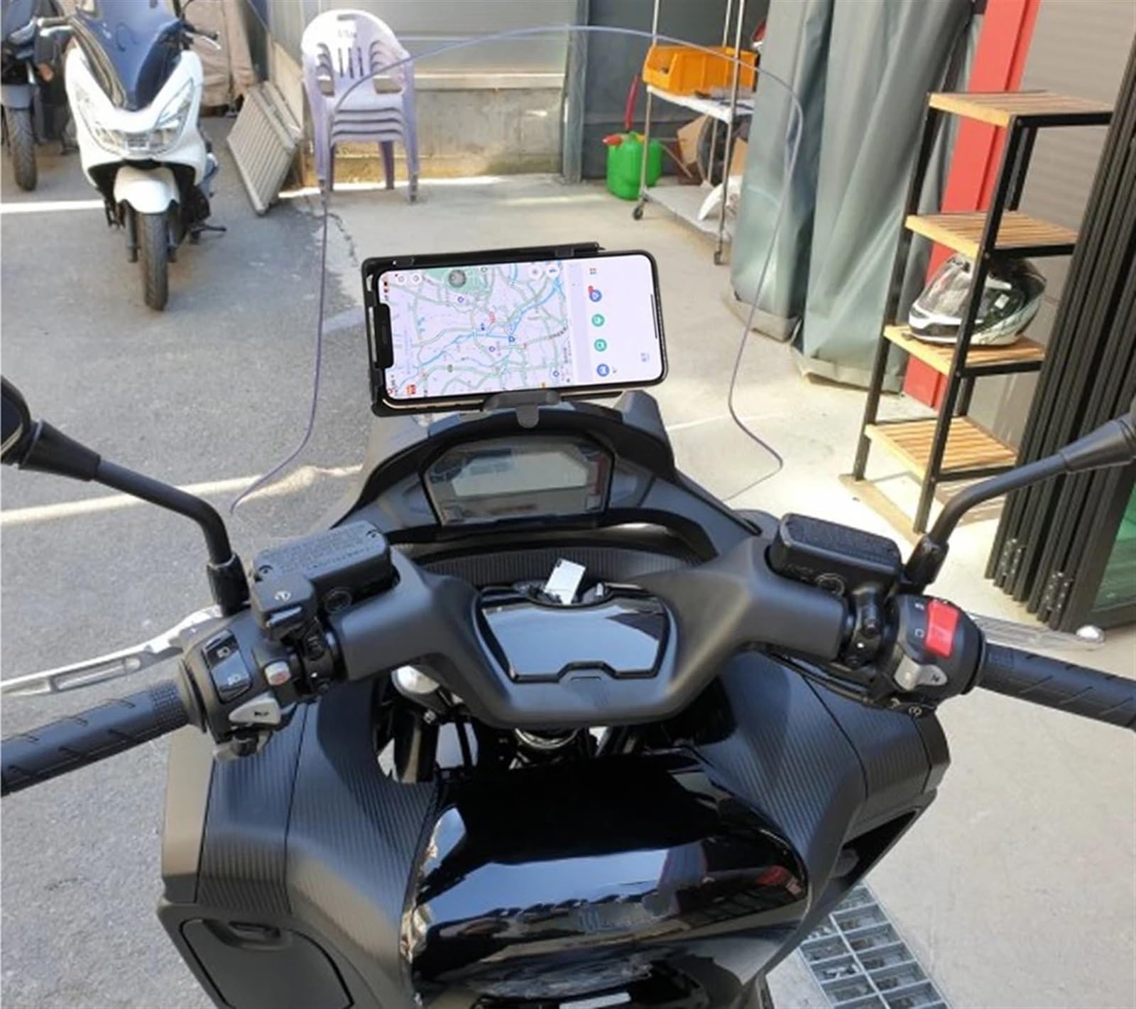 Soporte De Navegación Frontal para Motocicleta para NC750D NC 750D NC750 D, Soporte para Teléfono Móvil con Carga GPS Motocicleta Parabrisas GPS Soporte Barra(2)