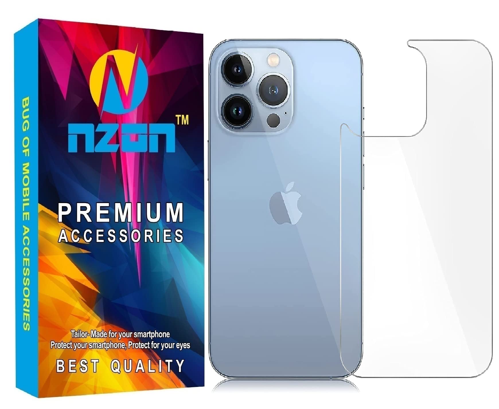 Nzon Compatible for iPhone 13 Pro Tempered Glass Back Side Rear Screen Protector Haptic Touch Temper Glass Film Anti-Fingerprint Scratch - Clear (B09PFC5LFH) Amazon Price History, Amazon Price Tracker