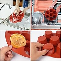 Vista 6 de Silicone Air Fryer Muffin Pan for Baking,Non-Stick 7 Cups Muffin Top Pan Cupcake Mold, Baking Pan Egg Bites for air fryer