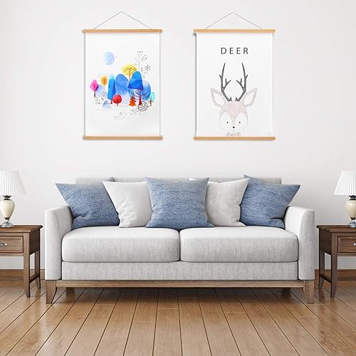 Miniatura 7 de FALAMON - Marco magnético de madera de teca para colgar pósteres, impresiones, fotos, dibujos, mapas, pergaminos y lienzos de trabajos artísticos