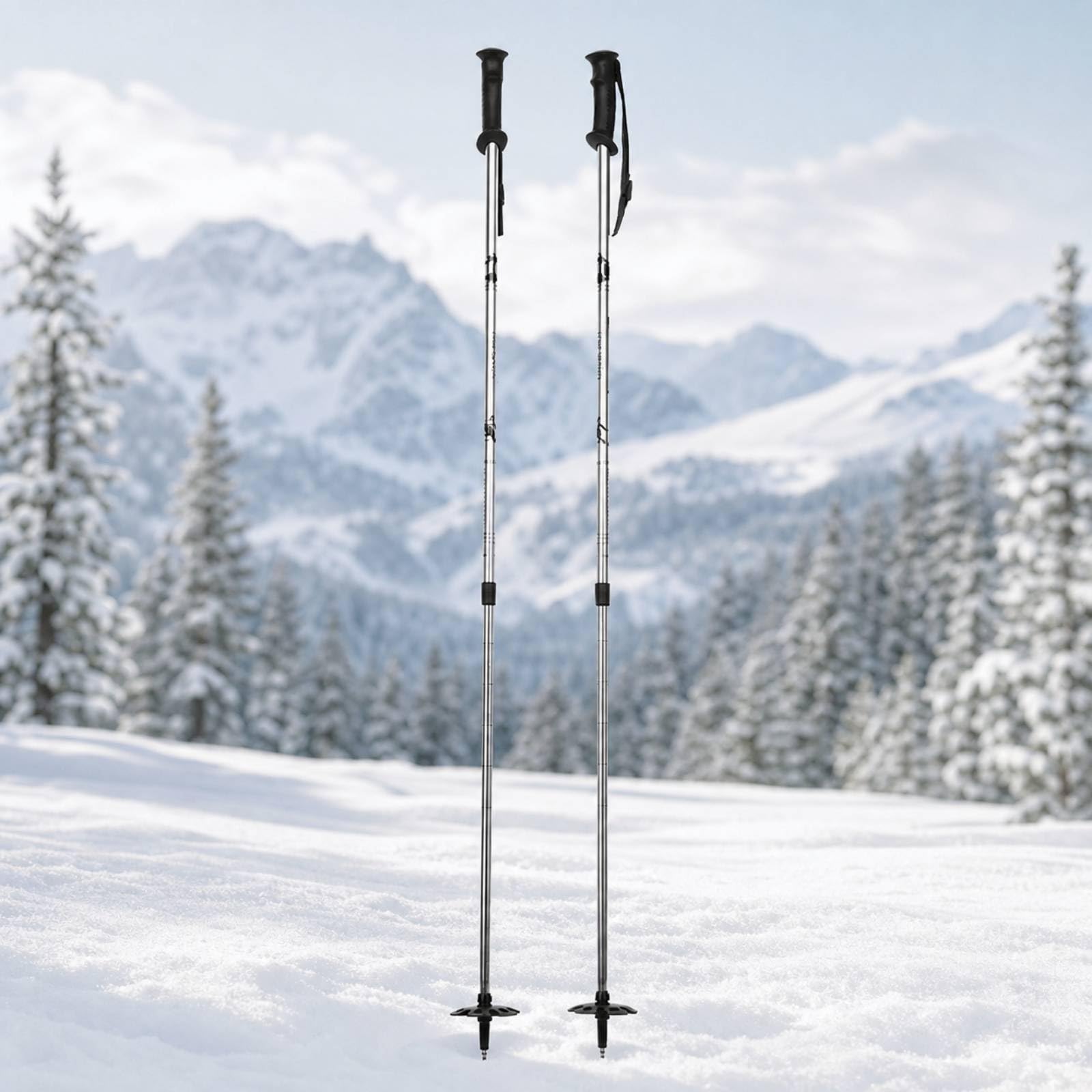 Bastone da Multisezione con Regolazione Lunghezza in Alluminio Stampato con Impugnatura Ergonomica E Cinturino al Polso Regolabile con