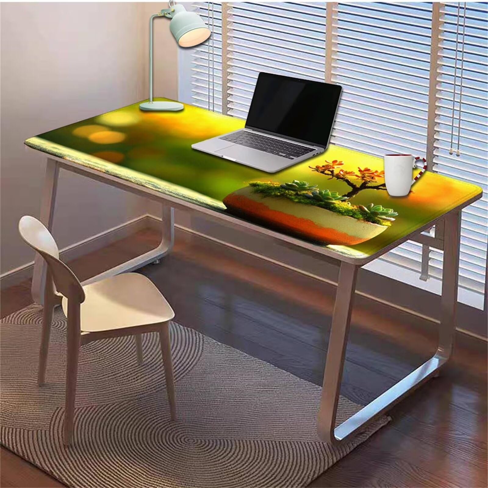 Gamingowa podkładka pod mysz 1200 x 600 x 3 mm, XXL, wodoszczelna, odporna na ścieranie, ze zszytymi krawędziami, żółta, podkładka na biurko, poprawia prędkość i precyzję, do komputera, laptopa